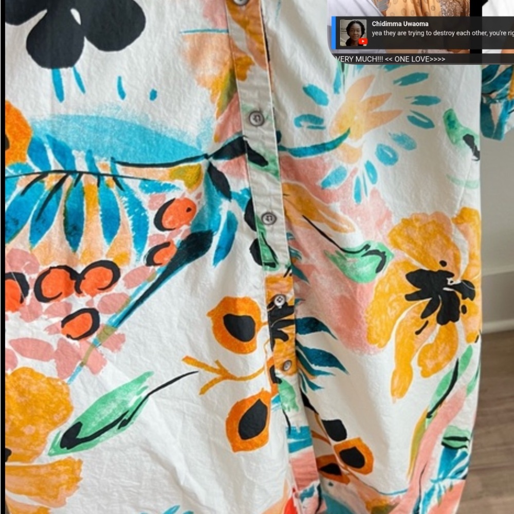 NWOT Anthropologie Vibrant Floral Long Sleeve Rilken Poplin Shirt Dress - Picture 5 of 7